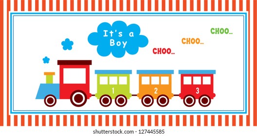 Baby Boy Announcement Train