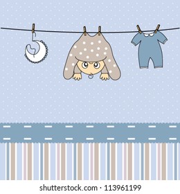 Baby boy arrival announcement card