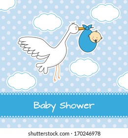 Baby boy arrival announcement card