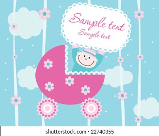 Baby boy arrival announcement card