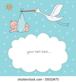 Baby boy arrival announcement card