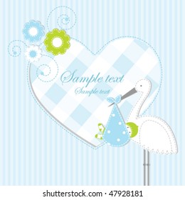 Baby boy arrival announcement card