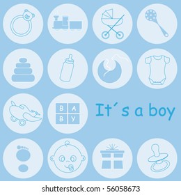 Baby boy arrival announcement card