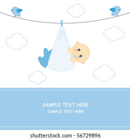 Baby boy arrival announcement card