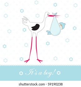 Baby boy arrival announcement card