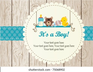 Baby boy arrival announcement card