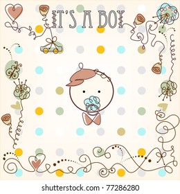 Baby boy arrival announcement card