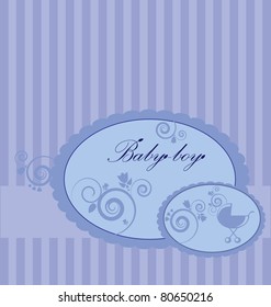 Baby boy arrival announcement card.