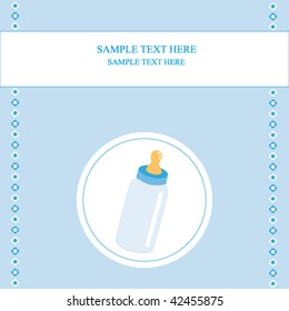 Baby boy arrival announcement card-baby bottle