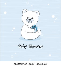Baby boy arrival announcement. Teddy bear