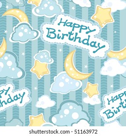 Baby boy arrival background. Beautiful  seamless pattern on abstract background. Stylish vector illustration texture