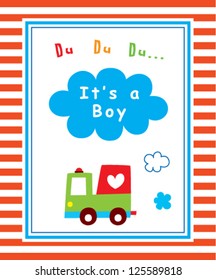 baby boy arrival card