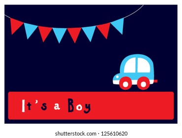 baby boy arrival card