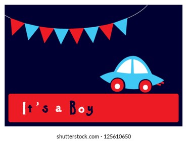 baby boy arrival card