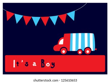 baby boy arrival card