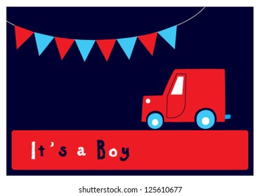 baby boy arrival card