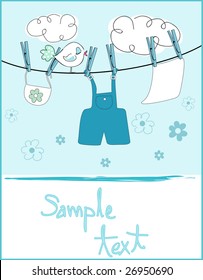 baby boy arrival card