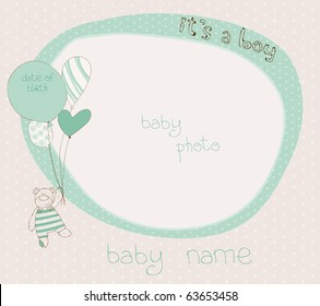 Baby Boy Arrival Card with PhotoFrame