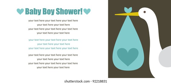 baby boy arrival card. vector illustration