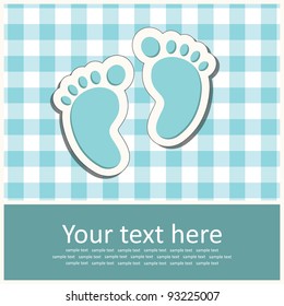 Tarjeta de llegada de bebé niño. Ilustración vectorial