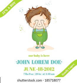 Baby Boy Arrival or Shower Card - in vector