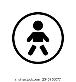 Vector de ícono de avatar de bebé en línea circular. Símbolo infantil