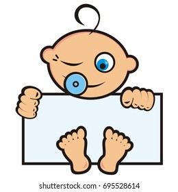 niño y pancarta, icono vectorial