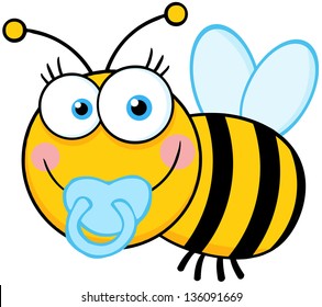 Baby Boy Bee Cartoon Mascot Character
