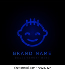 Baby boy blue chromium metallic logo