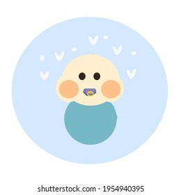 baby boy with blue with chubby cheeks 