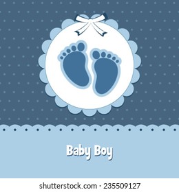 baby boy blue footstep card 