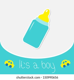 Baby boy bottle. Shower card. It's a boy