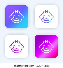 Baby boy bright purple and blue gradient app icon