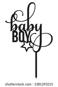 Baby Boy Cake Topper laser template