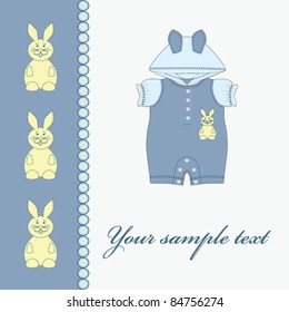 Baby boy card. Clothing for babies.