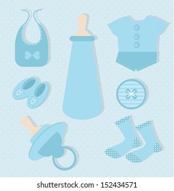 baby boy card designing element set