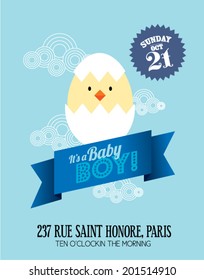 baby boy card template vector/illustration
