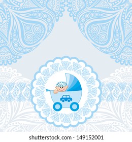 Baby boy card vector illustration