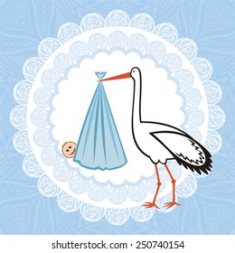 Baby boy card vector illustration