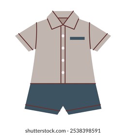 Baby Boy Cloth Illustration Flat Design Style