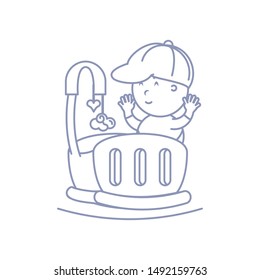 baby boy in cute crib avatar character