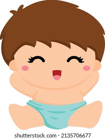 Baby Boy Cute Vector Clipart