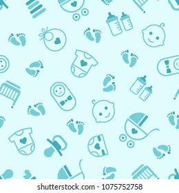 Baby boy decoration seamless pattern design