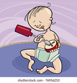 baby boy destroying the clock