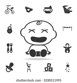 baby boy dissatisfied icon. Set of child and baby toys icons. Web Icons Premium quality graphic design. Signs and symbols collection, simple icons for websites, web design on white background