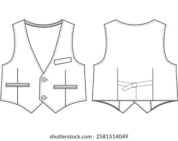 baby boy Double Breasted Vest waistcoat vector illustration design