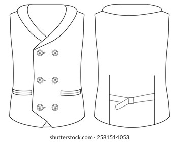 baby boy Double Breasted Vest waistcoat vector illustration design