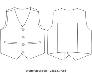 baby boy Double Breasted Vest waistcoat vector illustration design