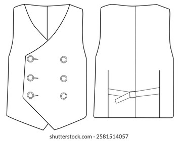 baby boy Double Breasted Vest waistcoat vector illustration design