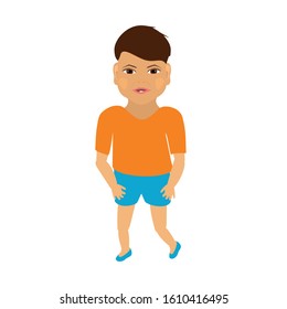 Baby boy drawn vector isolated